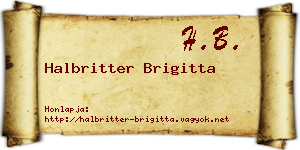 Halbritter Brigitta névjegykártya